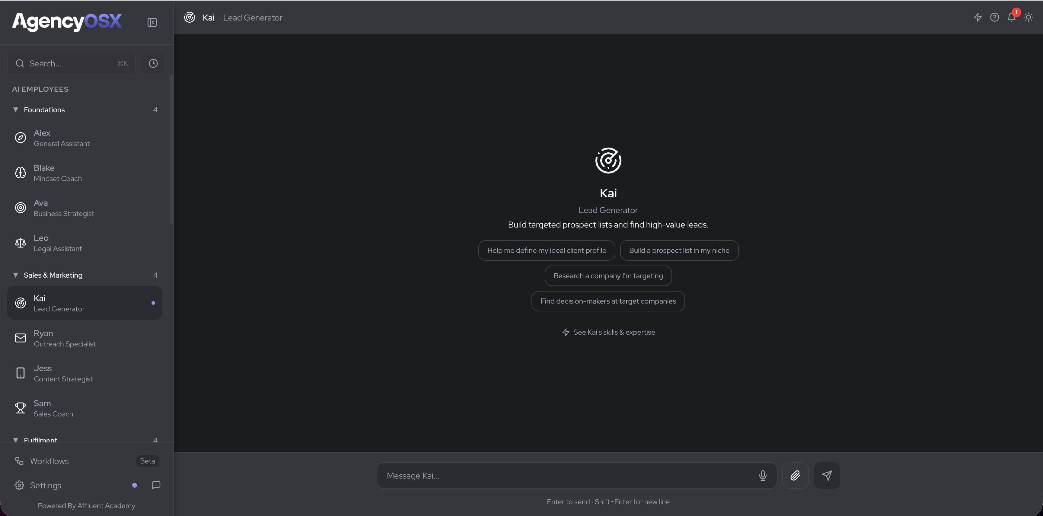 Agency OSX — AI agent interface