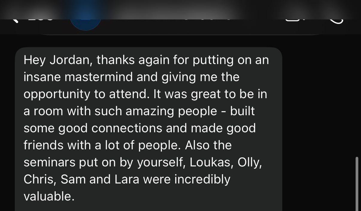 Mastermind testimonial
